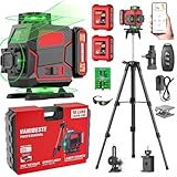 ⚛【Disposition complète 4D et télécommande】: Le niveau laser 360 autonivelant a 2 lignes verticales à 360° et 2 lignes horizontales à 360°, qui peuvent facilement couvrir toute la pièce et compléter la disposition carrée visuelle. Le niveau laser 360 par défaut est en mode autonivelant. Lorsque l'angle d'inclinaison est > 3°, le buzzer déclenche l'alarme. Si vous devez utiliser la ligne laser sous n'importe quel angle, appuyez longuement sur le bouton central pendant 3 secondes pour désactiver le buzzer ; appuyez à nouveau longuement dessus pendant 3 secondes pour réactiver le buzzer.