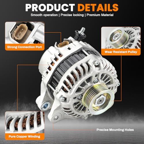 Image of 20288N Alternator 12V 100A Compatible with Mazda CX-5 2013-2019 /2022-2023, 3 2014-2018, 6 2014-2021, CX-3 2016-2021, MX-5 Miata & Toyota Yaris, Yaris iA & Scion iA, PEDD18300 A005TJ0591