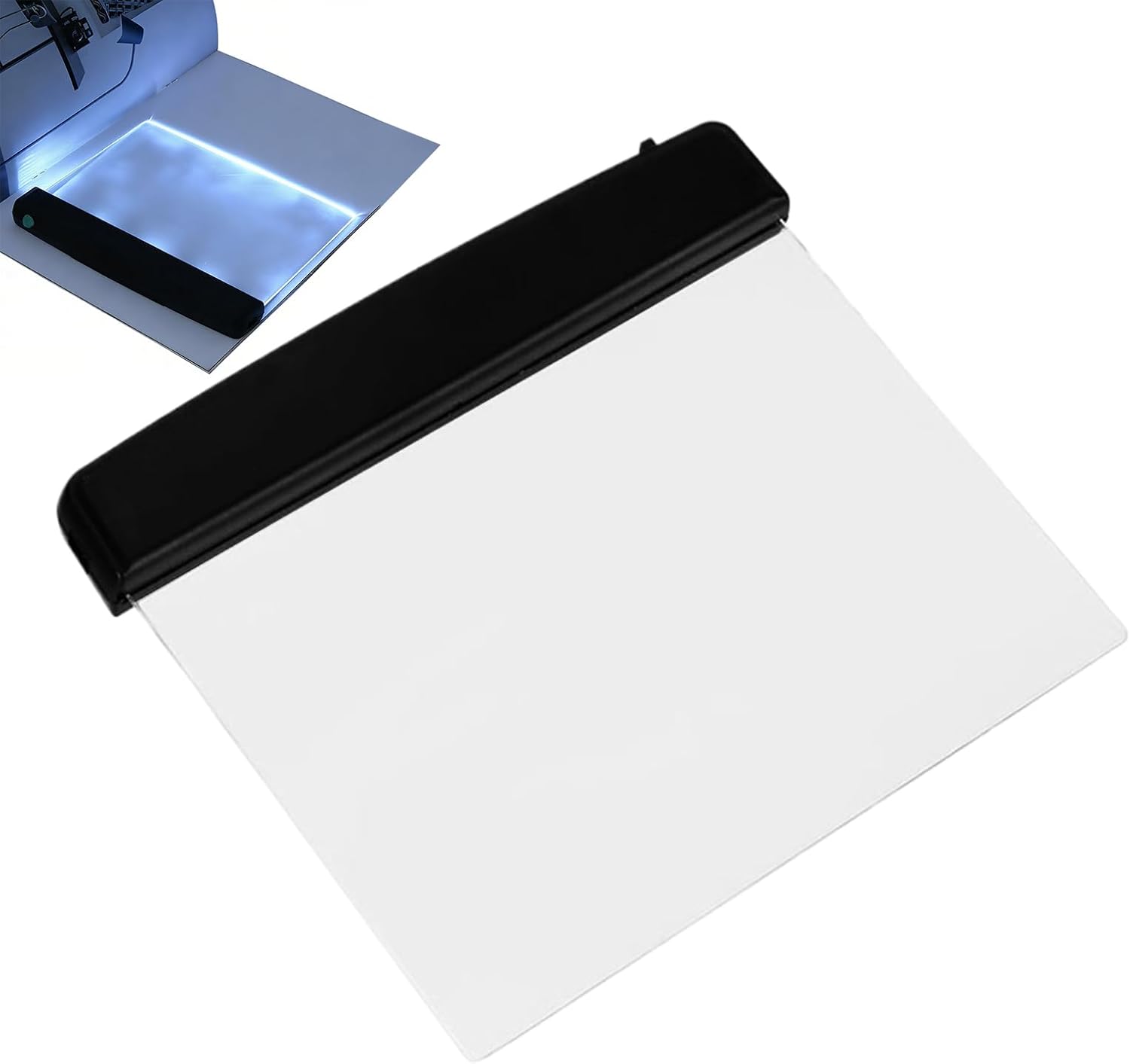 Generico Panel Reading Light, 17 x 14.3 x 1.5 cm Page Reading Lamp Transparent, Portable Flat LED Book Lamp, Reading Light for Detachable Head, ABS