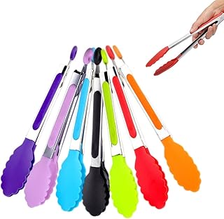 7 Pezzi Pinze da Cucina, Set di Pinze Cucina, Pinze da Barbecue, Pinze in Silicone, Pinze da Cucina in Metallo, Pinze da Cucina in Acciaio Inossidabile, per Insalate, Barbecue, Cottura