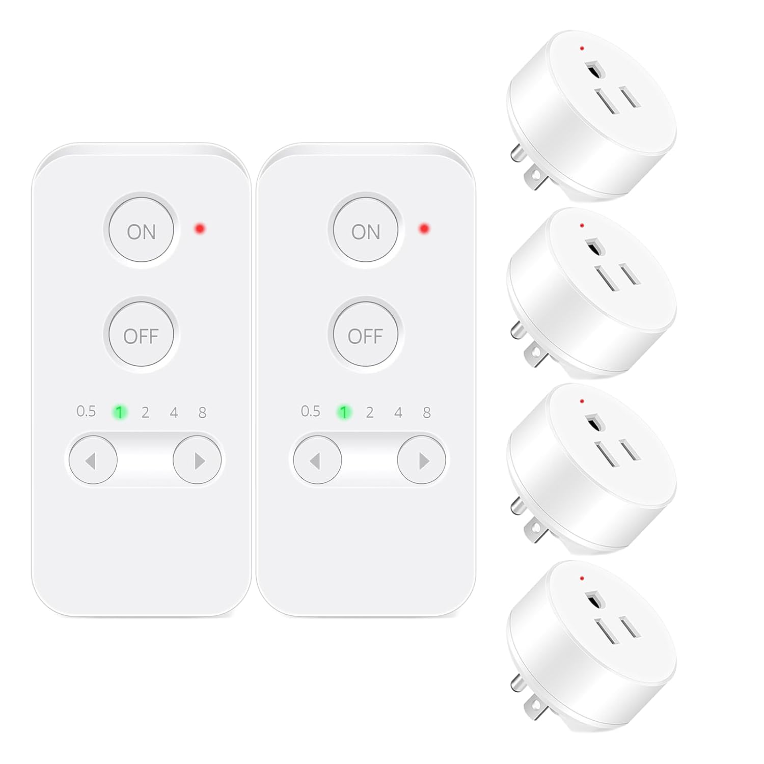Remote Control Outlet,NineLeaf Wireless Light Switch and Remote Outlet Plug,500ft Control Range,15A/1500W for Appliance,Timer Outlet for Lights,Lamps,Fans,2 SW+ 4 Outlets