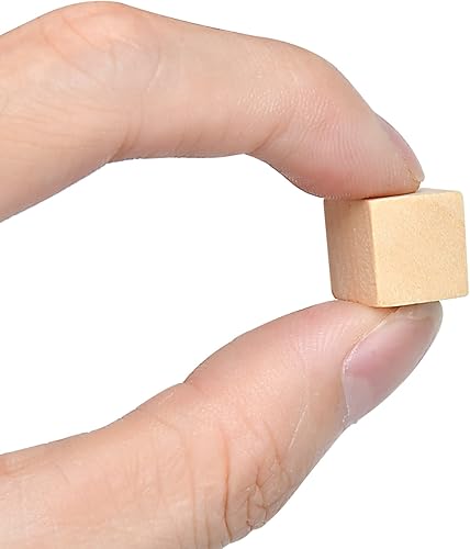 Miniatura 5 de Supkiir Cubos de madera para manualidades, 100 bloques de madera con agujeros, cubos de madera sin terminar para proyectos de bricolaje, alfabeto,