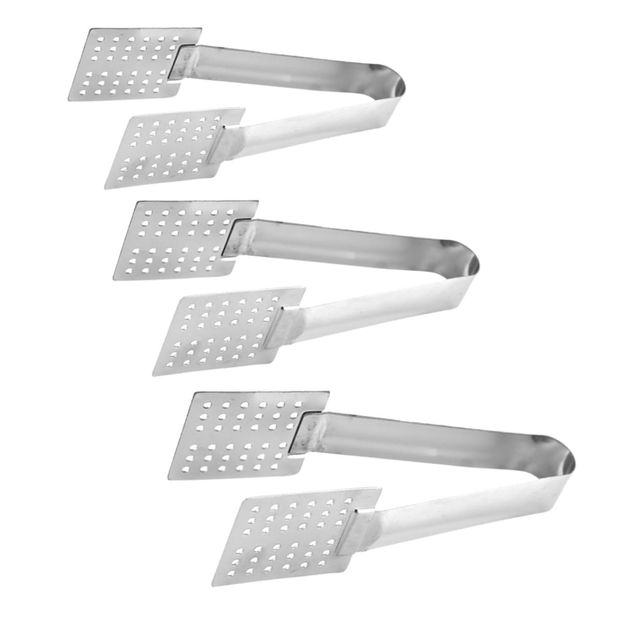 SOLUSTRE 3Pcs Stainless Steel Tongs Multi Functional Tea Bag Clips Food Grippers for Kitchen Parties Home Use Resistant Kitchen Tools