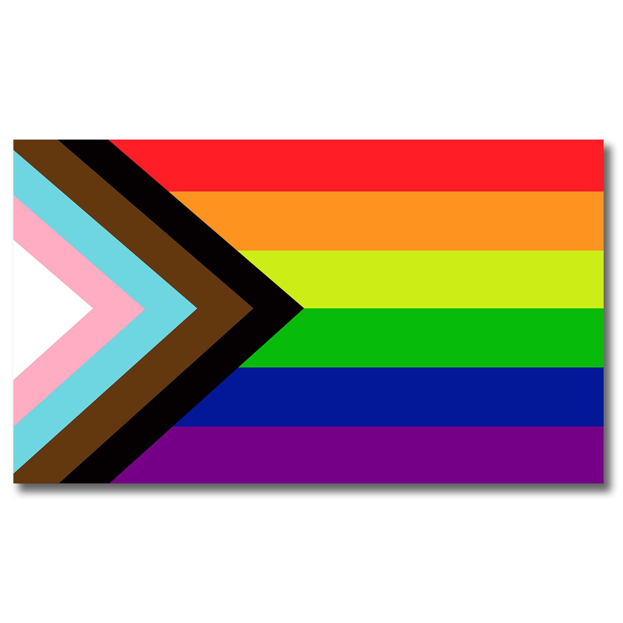 Progress Pride Flag Car Magnet 7x12 Inch, Made in USA