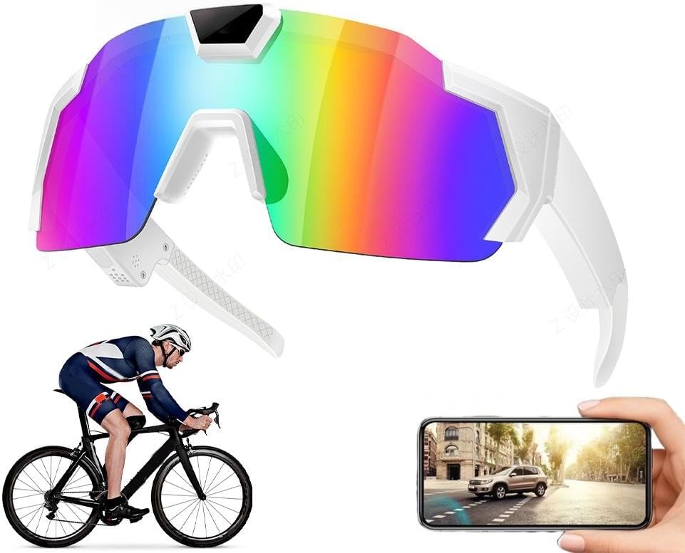 POV Glasses 4K Baseball Glasses with Camera Smart Camera Glasse for Men Women Sunglasses with Cameras with 32GB SD Card