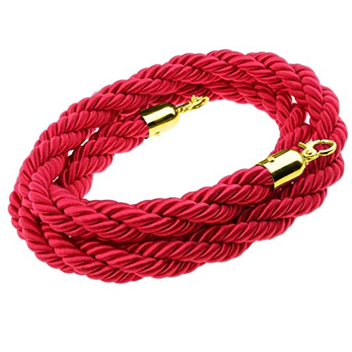 1,5 m gedrehtes rotes Seil, Absperrseil, Trennwand, Menschenbekämpfung, Absperrseil mit goldfarbenem Haken Cover