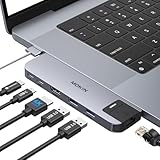 USB C Adapter HDMI Hub for MacBook Pro/Air M1M2M3 2023 2022 2021 13' 15' 16', Multiport MacBook Adapter MacBook Accessories with HDMI,Gigabit ethernet,Thunderbolt 3,USB C and 2 USB A 3.0 Data Ports
