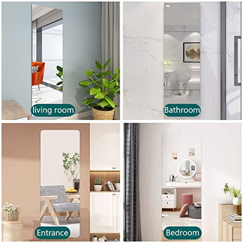 DONGDA 4 Piezas Espejo Acrílico 20 x 20cm Autoadhesivo para Decoración Pared Baño (pared) - imagen 6