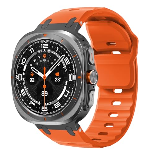 Marine Silicone Band for Samsung Galaxy Watch Ultra Bands 47mm Men/Women,No Gap Waterproof Soft Sport Strap Compatible with Samsung Watch Ultra Band for Men/Women Breathable Replacement Correa Reloj