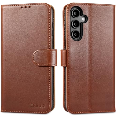 Coque Samsung Galaxy A16 en cuir véritable marron étui portefeuille
