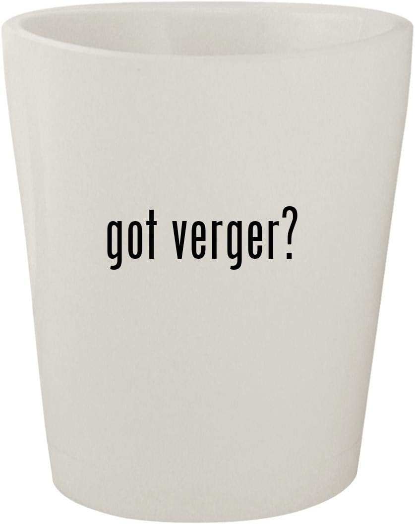 got verger? - White Ceramic 1.5oz Shot Glass