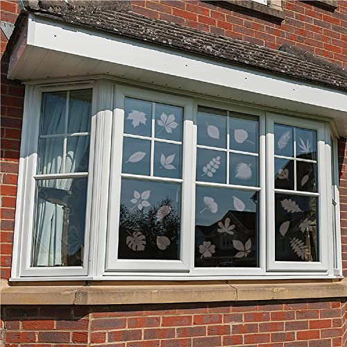 Fingooo Window Decals For Bird Strikes,52 Pieces Large Leaf Shape Anti Collision Window Stickers #TOP1