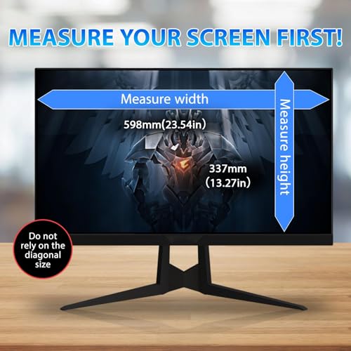 Image of Magnetic 27 Inch Privacy Screen for Computer Monitor, Fit Frameless Monitor 16:9 Widescreen, Anti Blue Light Filter, Anti-Glare Eye Protector Shield, Adhesive-Free, Easy Installation