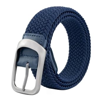 Mens No Hole Elastic Braided Belt – Stylish Metal Buckle – Comfortable and Adjustable for All Types of Pants – Stylish and Practical –
