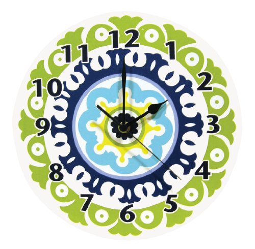 Trend Lab Waverly Solar Flair Wall Clock, Blue/Green