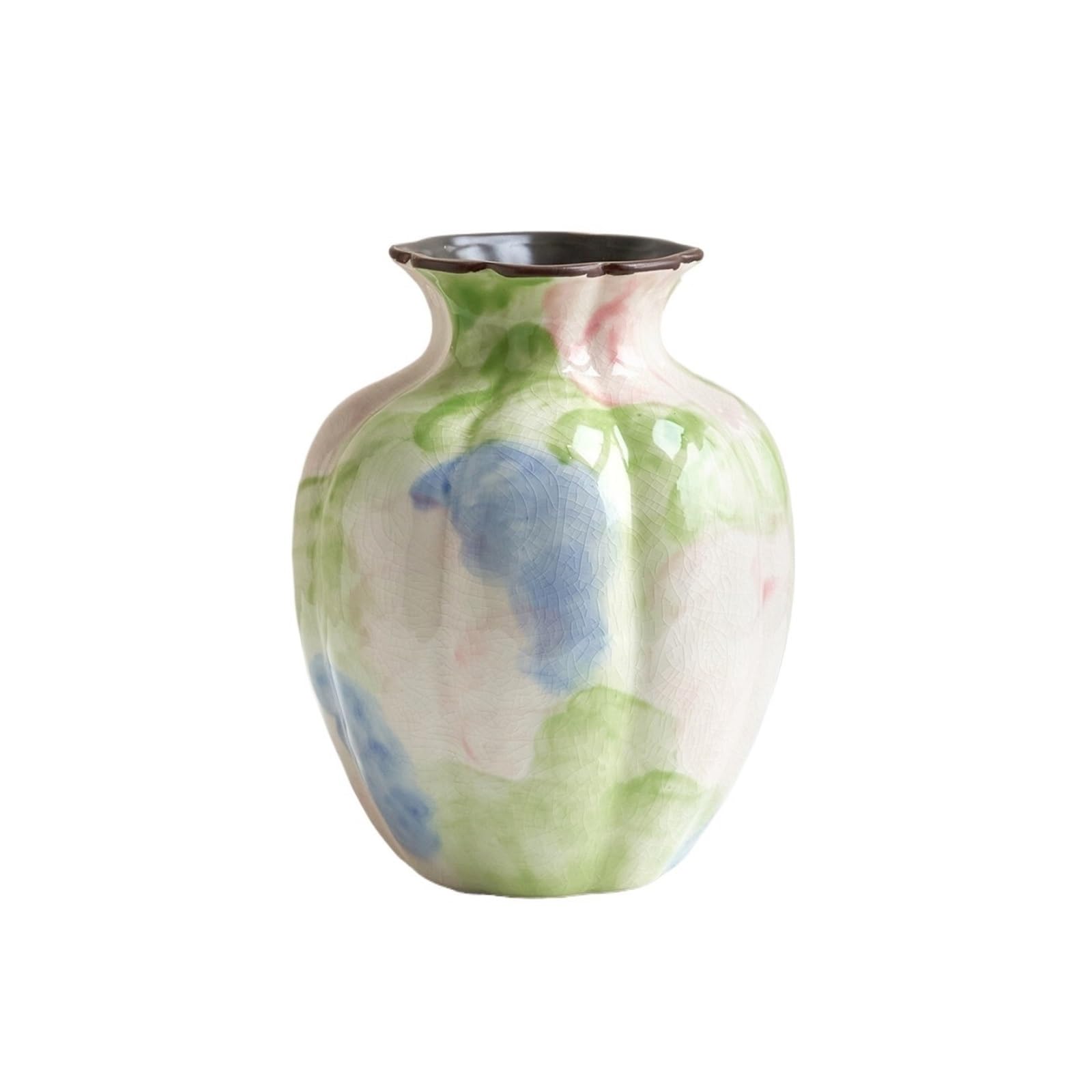 Centerpiece Vases Colorful Gradient Flower Arrangement Living Room Decoration Artistic Ceramic Vase(Medium)