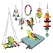 SHANTU 7 Packs Bird Swing Chewing Toys- Parrot Hammock Bell Toys Suitable for Small Parakeets, Cockatiels, Conures, Finches,Budgie,Macaws, Parrots, Love Birds
