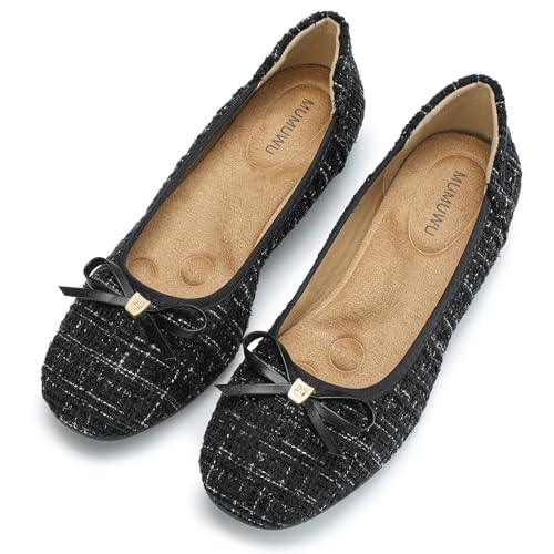 Image of Women's Comfortable Round Toe Bow Ballet Flats Shoes