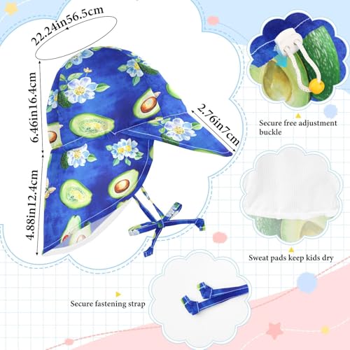 Funny Avocado Fruit Royal Blue Toddler Boy Girl Sun Hat Baby Boys Hats Baby Girls' UPF 50 Neck Flap Travel Essentials4