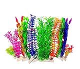BEGONDIS 10 Pcs Aquarium Decorations Fish Tank Artificial Water Plants Made of Soft Plastic