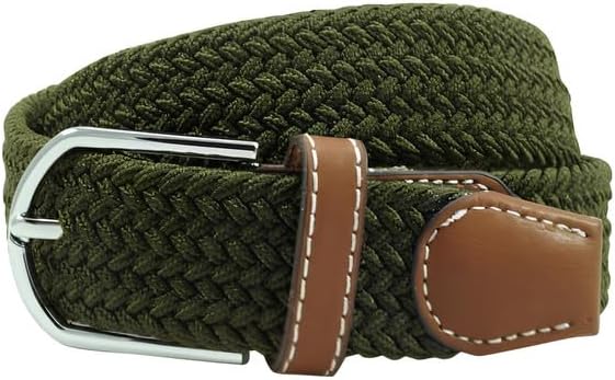 The Tie HubSolid-White Elasticated Woven Belt For Men