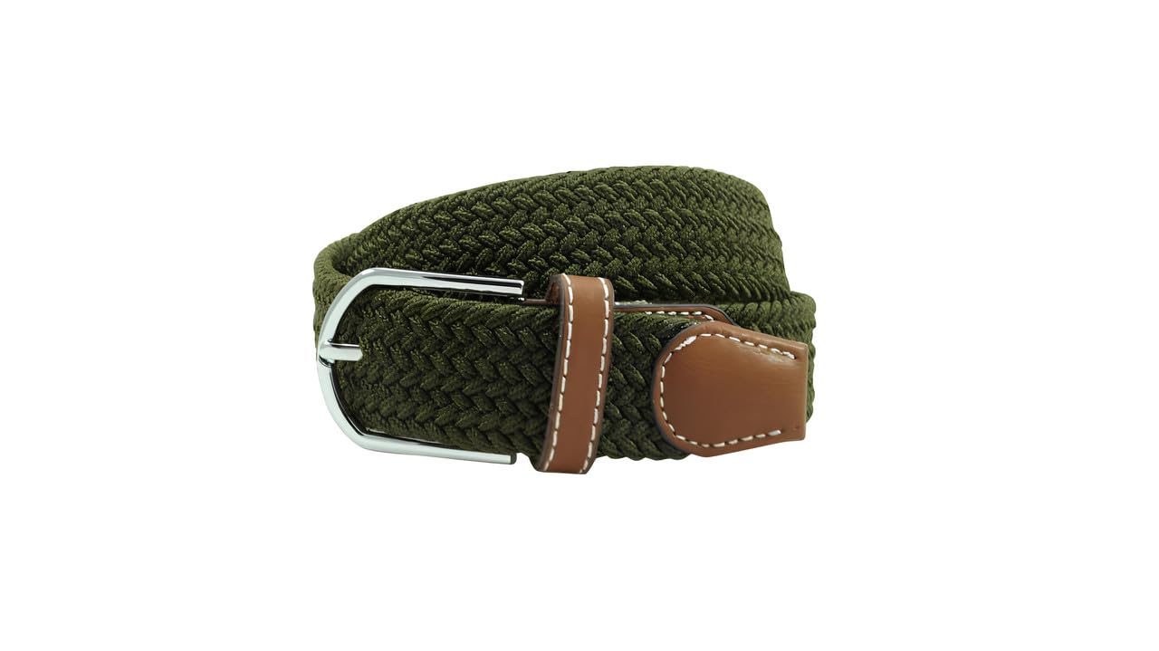 The Tie HubSolid-White Elasticated Woven Belt For Men