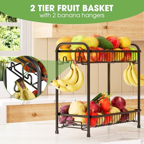 50% Off AURIKAR 2-Tier Fruit Basket with Banana Hanger - Image 4