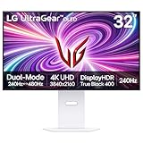 LG ‎32GS95UV 32-inch Ultragear OLED Gaming Monitor UHD 240Hz 0.03ms DisplayHDR True Black 400 AMD FreeSync Premium Pro NVIDIA G-Sync HDMI 2.1 DisplayPort Tilt/Height/Swivel Stand White