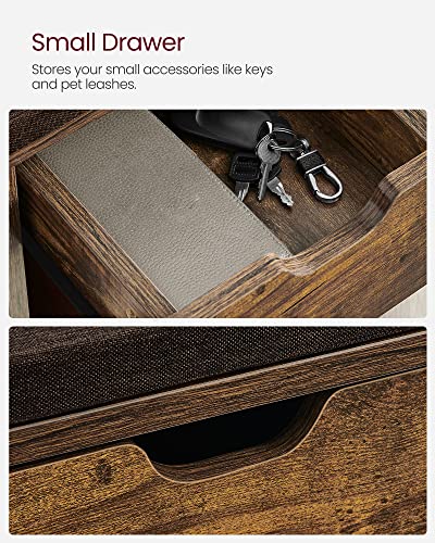 Vasagle Storage Bench, Entryway Bench With Cushion, Drawer And Open Compartments, Bench With Storage, For Living Room, Bedroom, Closet, Rustic Brown And Brown Ulhs024T01 #TOP4