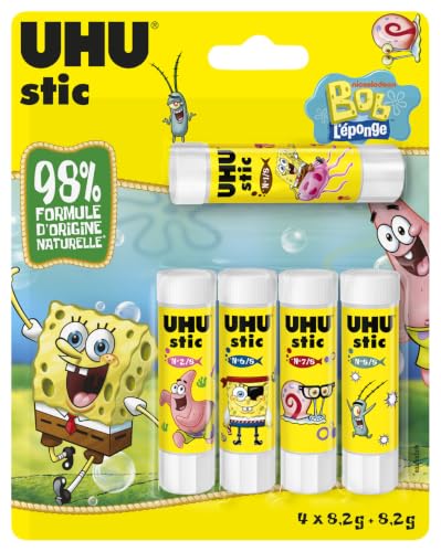 UHU Stic Mario Kart Klebestifte ohne Lösungsmittel, weiß, Mario Kart, 4+1 Sticks 8,2 g
