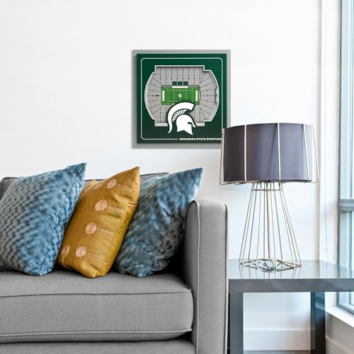 Image of YouTheFan Officially-licensed NCAA Stadium Series 3D Wall Art - multi-layer team stadium replica, detailed sports fan gift, indoor decor