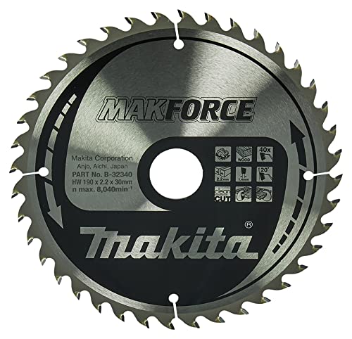 Makita B-32340 MAKFORCE TCT Saw Blade 190x15.88x24T, Black