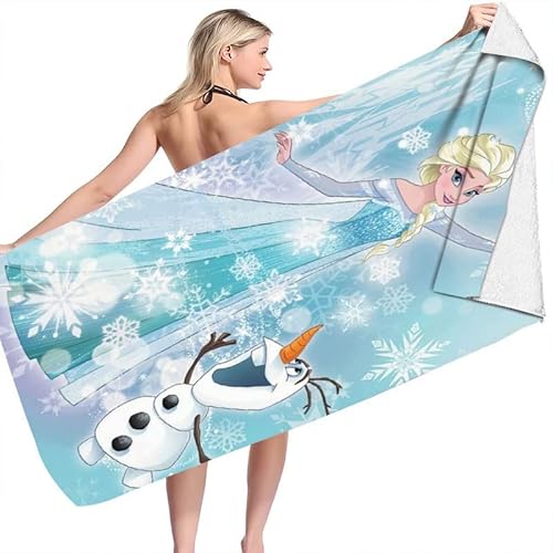 Frozen - Telo mare da principessa, in microfibra, da campeggio, per ragazze, bambini, ad asciugatura rapida, assorbente, super morbido, da spiaggia, piscina, viaggi, nuoto, 70 x 150 cm