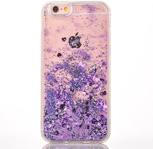 iPhone SE Case, Liquid Case for iPhone SE 5 5s, Surpriseyou 3D Creative Design Shiny Quicksand Moving Bling Glitter Sparkle Diamonds Flowing Clear Hard Case for iPhone SE/5S/5 (Purple Love)
