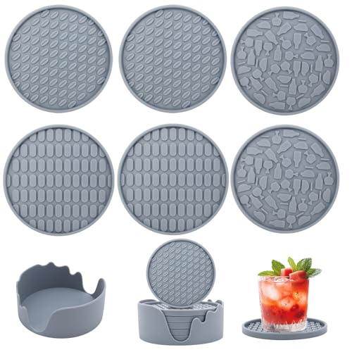 Glasuntersetzer 6er Set aus Silikon - Hitzebeständig, rutschfest & Spülmaschinenfest - Schützt...