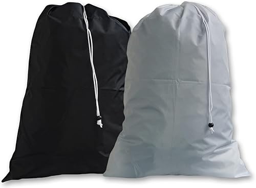 Bolsas de lavandería extra grandes, color negro y plateado (gris), (paquete de 2)