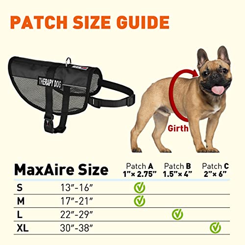 Dogline 22"-29" Maxaire Mesh Vest For Dogs And 2 Removable Therapy Dog Patches, Large, Black #TOP4