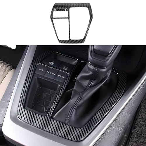 LUNQIN Car Central Control Gear Shift Panel Trim Cover for Toyota RAV4 2019 2020 2021 2022 2023 2024 2025 Auto Interior Decorations Accessories Center Console Protection Frame Carbon Fiber Style Kit