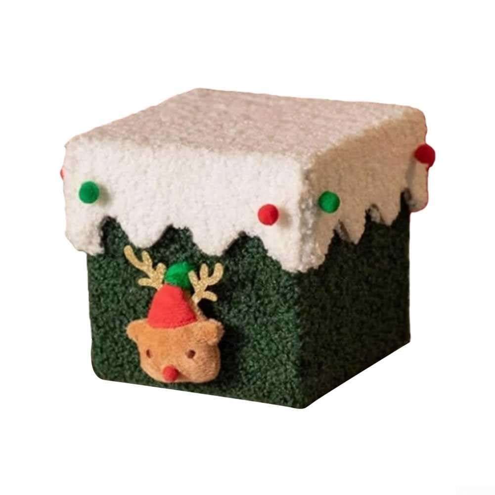 Scatole regalo di Natale con coperchio, scatola regalo di lusso con nastro, in cartone rigido e morbida lana, per regali di Natale (scatola rossa bianca)