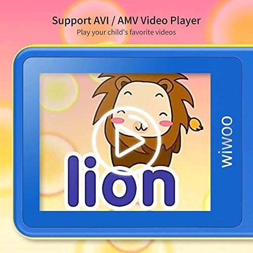 Kids MP3 Player, Cartoon MP3 Music Player with 1.8" Large LCD Screen Games Video Player Voice Recorder FM Radio E-book, Bear's Paw Button MP3 Player for Kids as a Festival Gift (Blue)