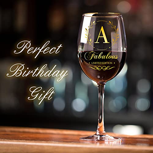 CROWNLY CRYSTAL® Personalised Gin Glass Birthday Beach for Women Mom Teachers Friends Monogram (A) - Image 5