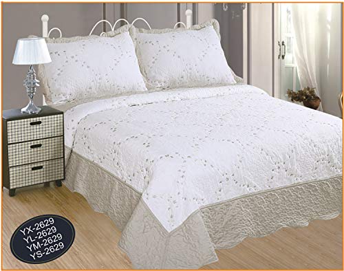 ForenTex Colchas Bordado Cama 135 Decorativa con Fundas Colchado Relleno Ligero para Verano y Entretiempo, Ym-262917, 3