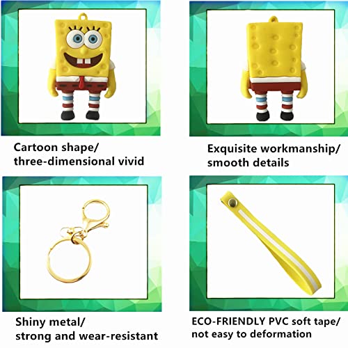 Tldxdou Anime Spongebo Silicone Keychain, Cartoon Silica Gel Key Ring For Women, Men, Girls And Boys (1) #TOP2