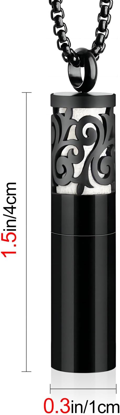 Collar Difusor de Aromas Acero Inoxidable Negro miniatura 2