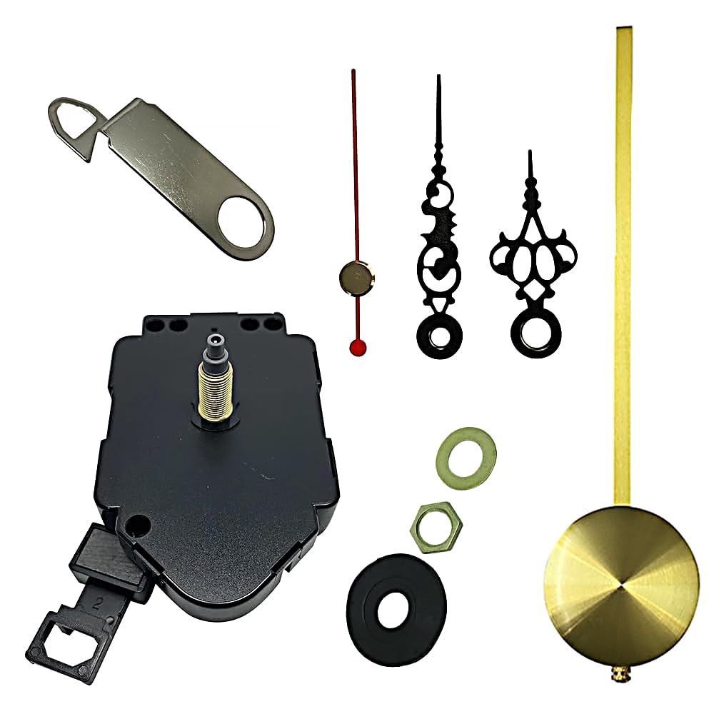 Dans Clock Shop Black Complete Quartz Ticking Replacement Pendulum Clock Movement Mechanism Motor Parts Diy Repair (50Mm Hands)