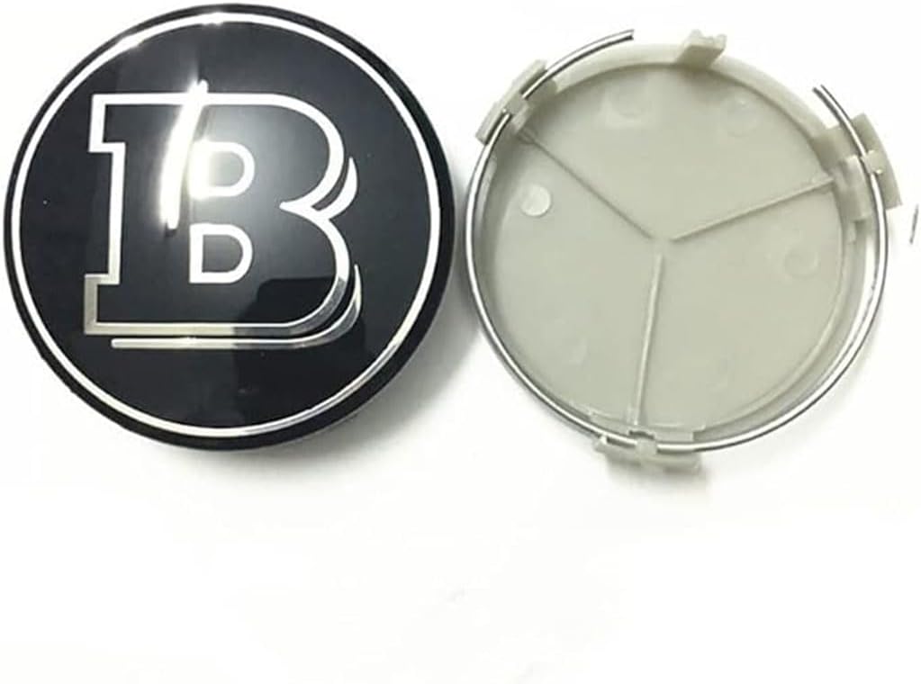 4 Pcs Car Hub Centre Caps for Brabus AMG 75MM,Waterproof Rim Cover Tyre Protect Exterior Decoration Accessories