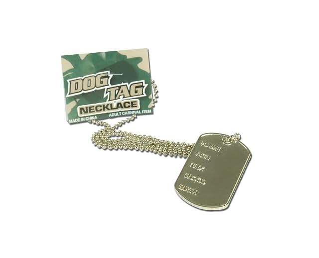 NEW DOG TAG NECKLACE NOVELTY ARMY CADET FANCY DRESS (accesorio de disfraz)