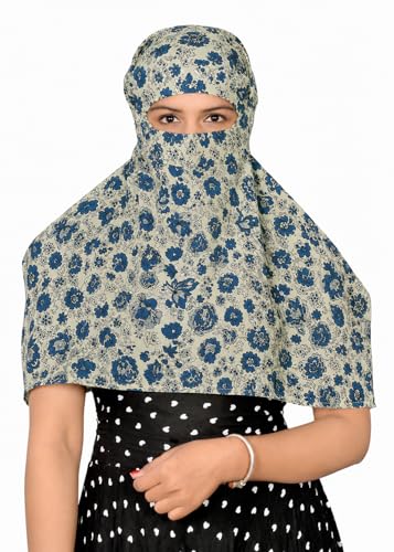 Image of Women and Girls Printed Scarf Cum Face Cover Mask Head Neck Face Safety Sun Protection Scarf Mask Head Bandana Wrap Pure Cotton Printed Stole
