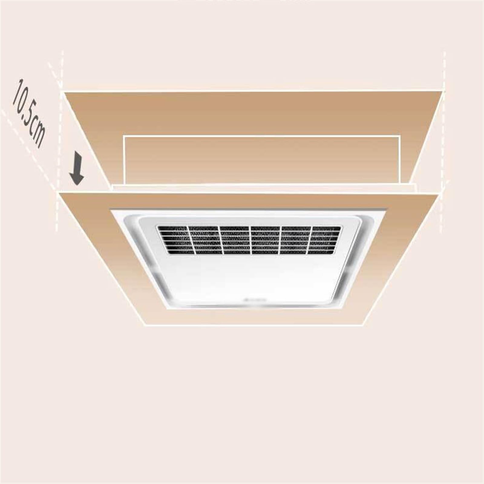 Extractor de aire Extractor de aire de techo integrado for baño, 30x30cm, calefacción de baño, ventilación, soplado de aire, calentador de aire for baño todo en uno Ventilador de suelo