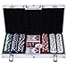 Produktbild HOMCOM Pokerkoffer Pokerset 300 Pokerchips 2 x Kartenspiel 5 x Würfel 1 x Alukoffer 5 Farben 38 x 20,5 x 6,5 cm 11,5 g/Chip aus Kunststoff